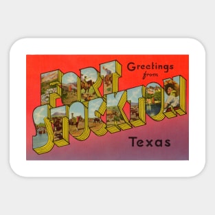 Greetings from Fort Stockton, Texas - Vintage Large Letter Postcard Sticker